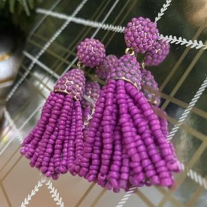BaubleBar Beaded Tassel Earrings | Purple/Pink Color